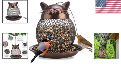 Hanging Metal Bird Feeder for Garden (360-Degree Perch, 2lb Capacity)