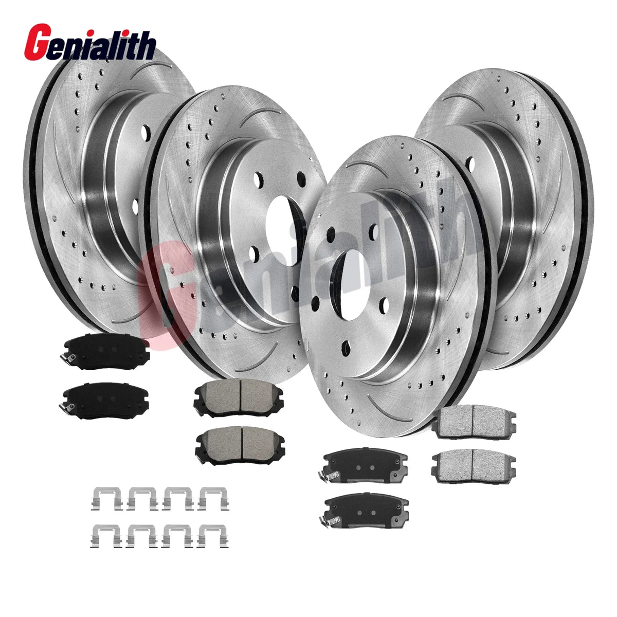 Set of 4 Drilled Brake Rotors & Ceramic Pads for Chevy Equinox (2010–2017)
