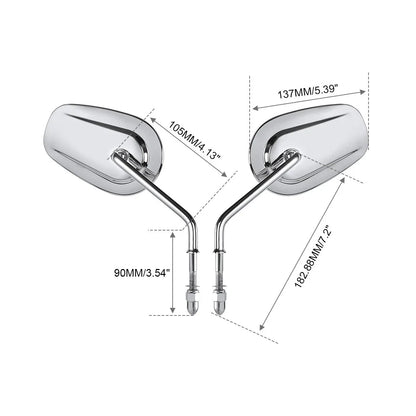 Chrome Rearview Mirrors for Harley Touring FLHT FLHR Road King FLHTC