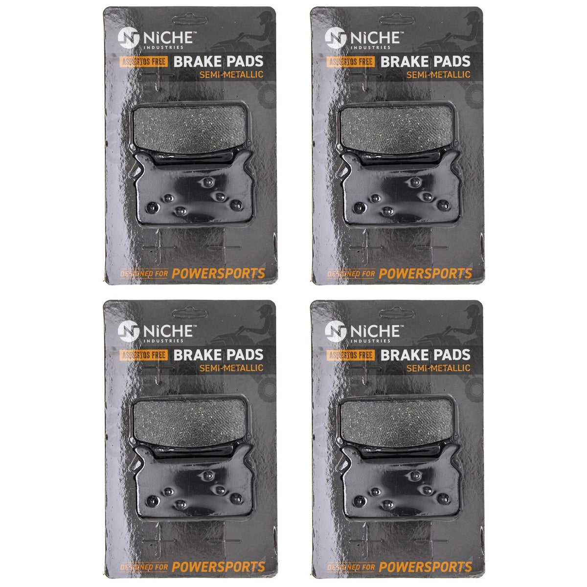Set of 4 Brake Pads for Harley-Davidson Tour Glide Electra (Rear Semi-Metallic) 519-KPA2428D, 43957-86F