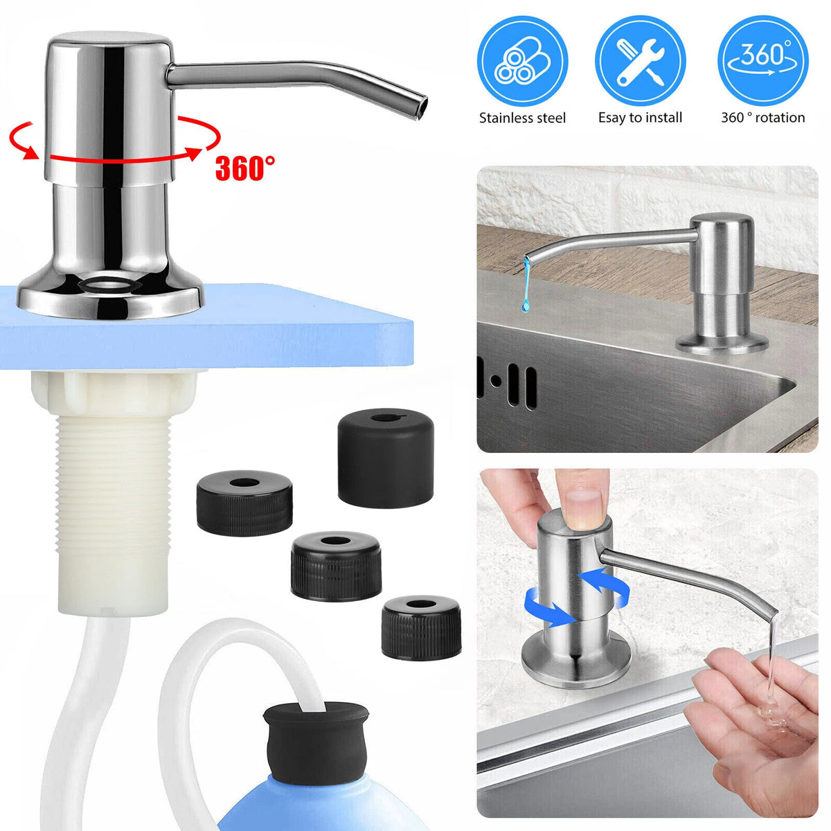 Soap Dispenser Extension Tube Kit for Kitchen Sink 47"