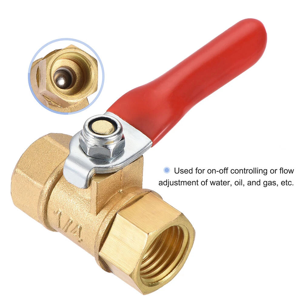Set of 4 Brass Ball Valves for Air Tank (1/4" Female NPT)