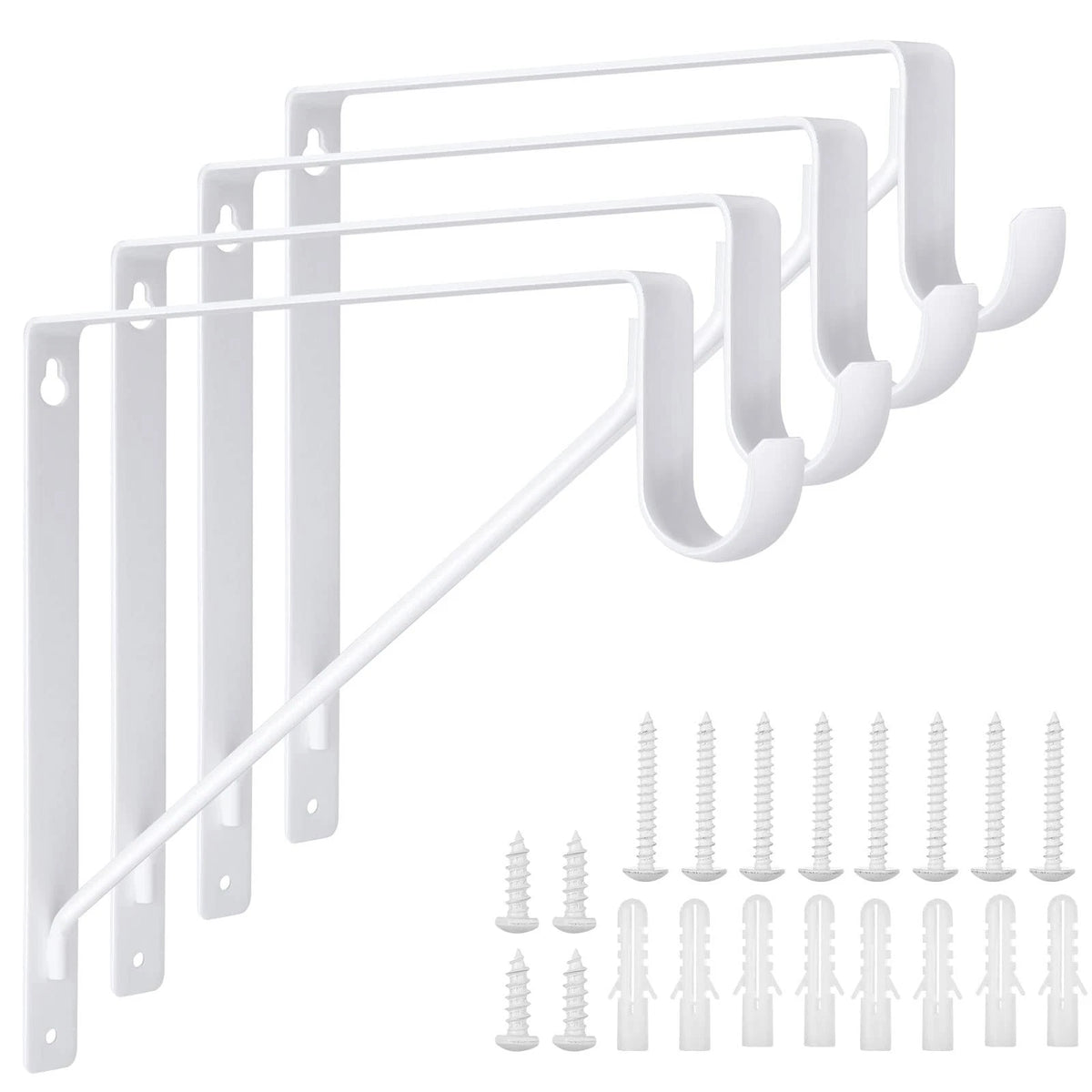 4 Pack Heavy Duty Closet Rod Brackets for Closet Systems (No Specific Years)