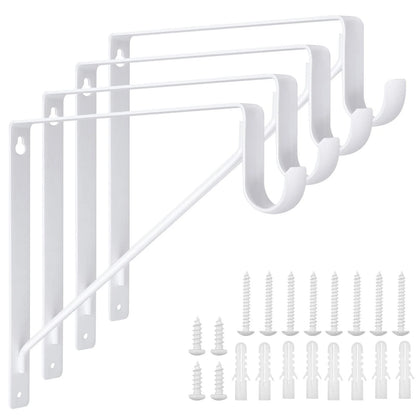 4 Pack Heavy Duty Closet Rod Brackets for Closet Systems (No Specific Years)