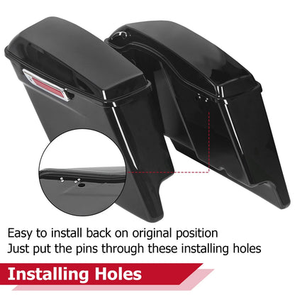5" Stretched Extended Saddle Bags for Harley Davidson Touring Road Glide (1993–2013)