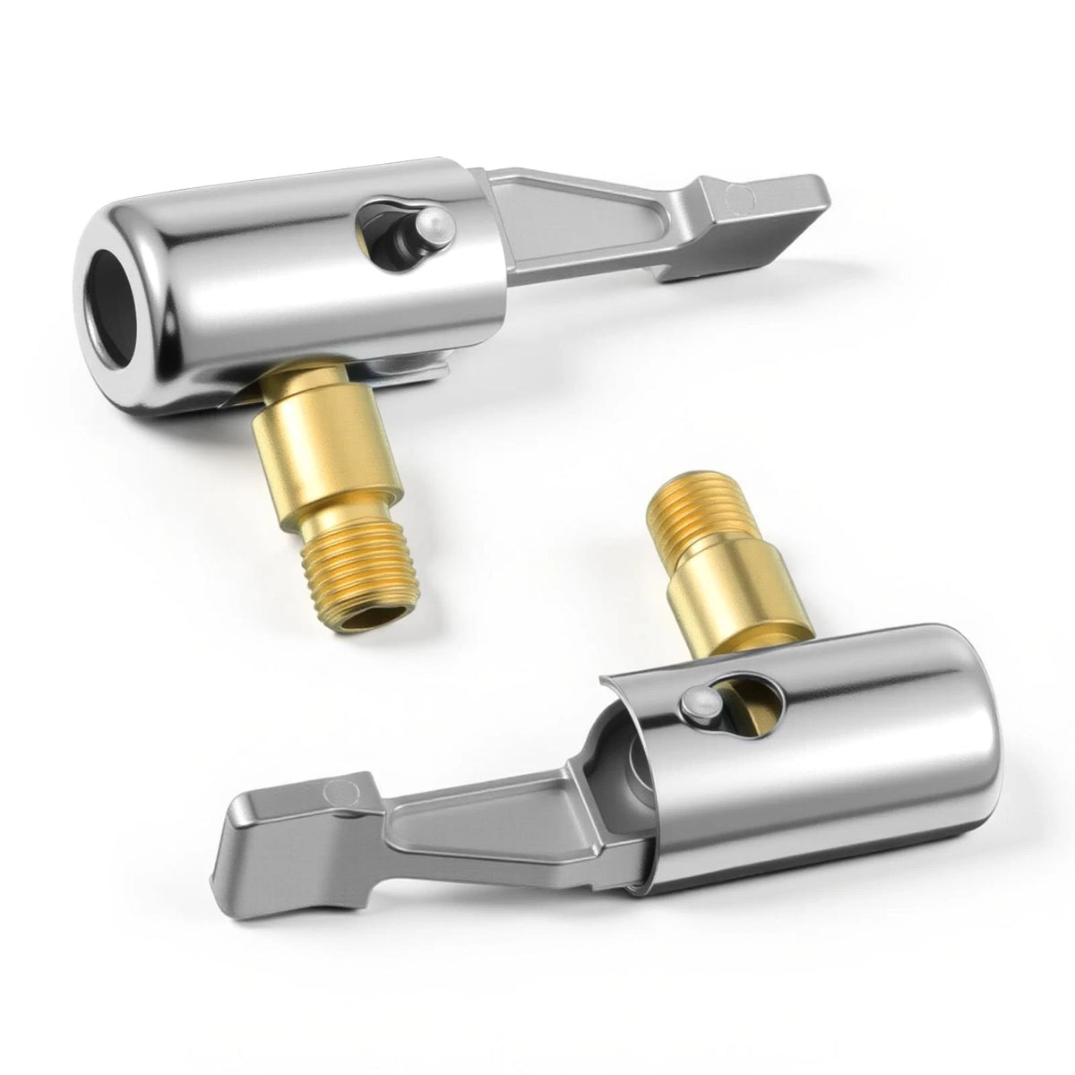 2X Tire Inflator Hose Adapter Lock on Nozzle for Universal Use
