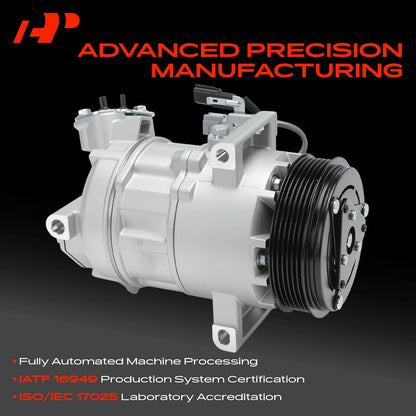 A-Premium AC Compressor with Clutch for Nissan Sentra (2013–2019) 926003SH0A, 926003SH1A, 926003SH1B, 97585