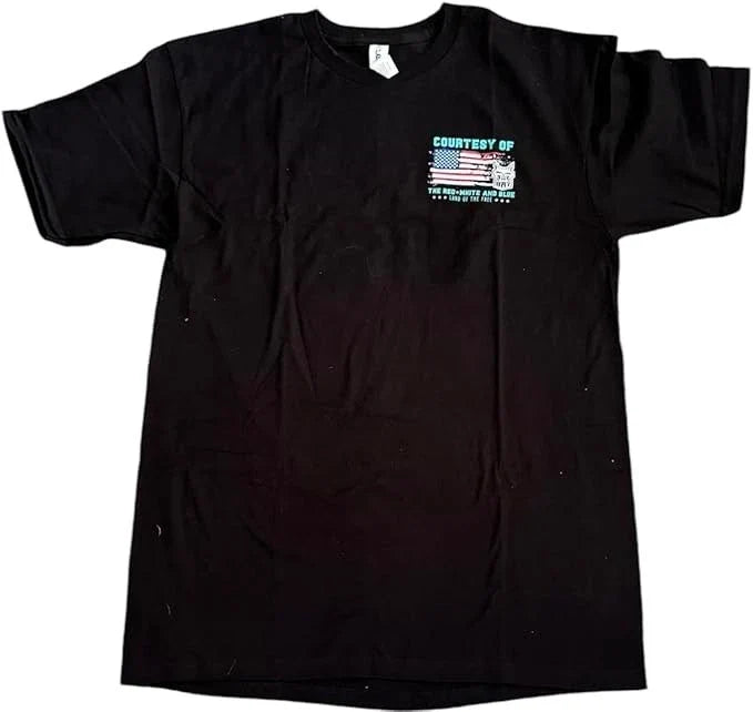 2XL T-Shirt for Big Rig Truck Drivers - Red, White & Blue Flag Design