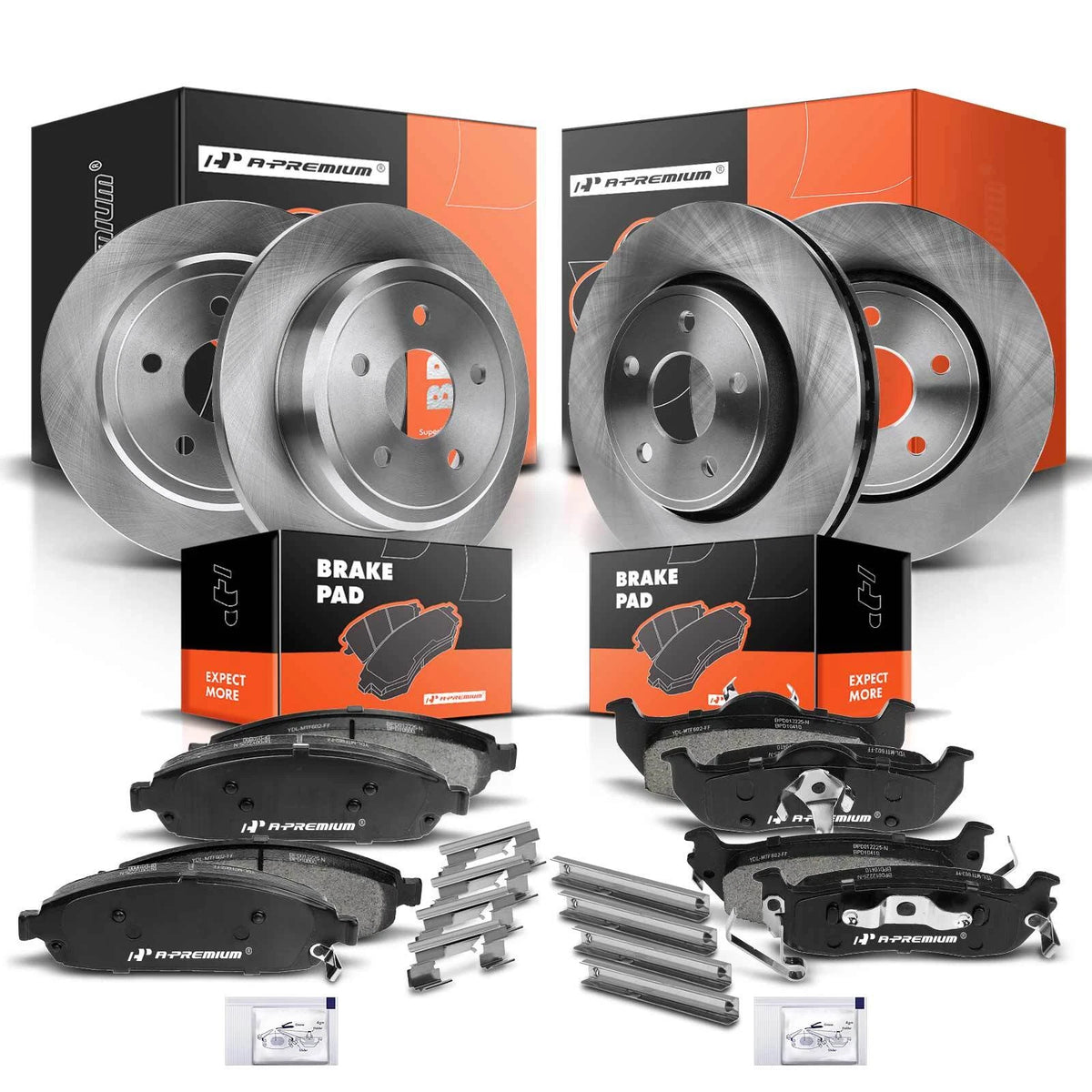 Set of 4 Disc Brake Rotors & Ceramic Pads for Jeep Grand Cherokee (53026, PRT5655)