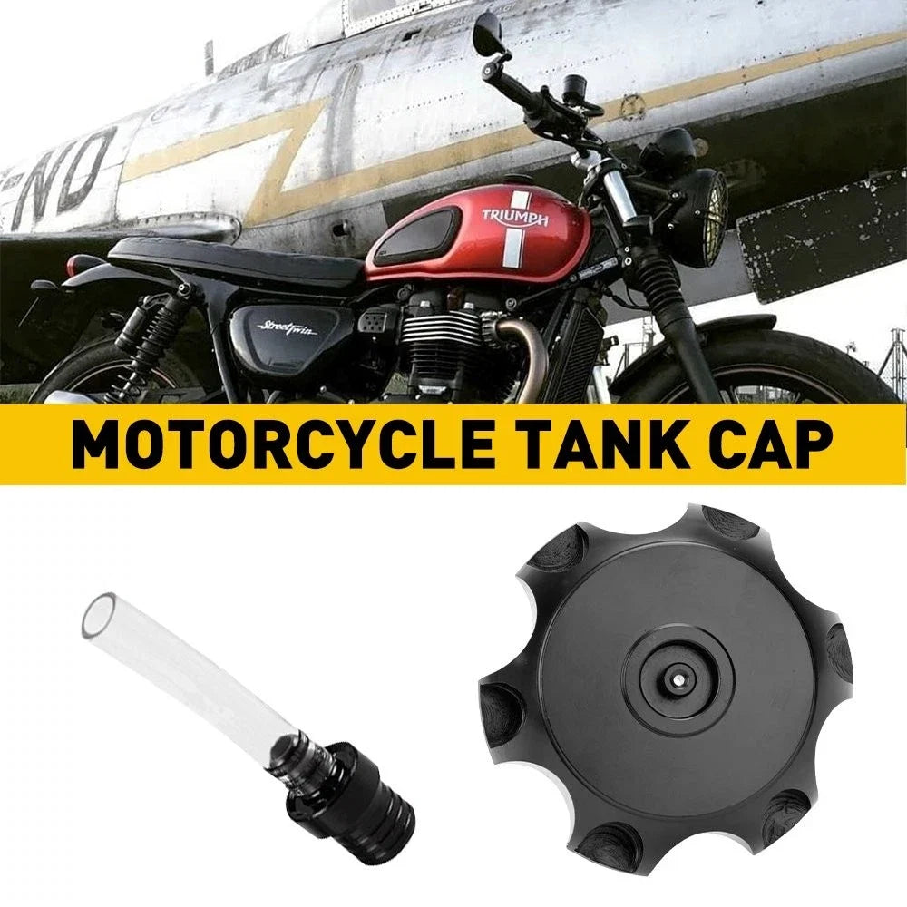 Gas Cap Fuel Tank Cover for Motorcycle (Black Aluminum Alloy)
