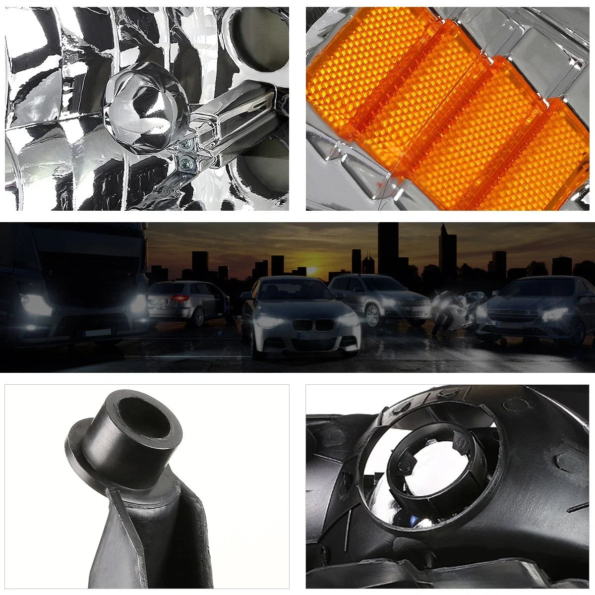 Bumper Headlight Lamp Chrome Housing Amber Corner for Dodge Dakota/Durango (1997–2004)