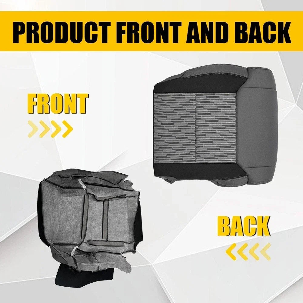 2X Bottom Seat Covers for Toyota Tundra (2014–2021) Gray Black Cloth