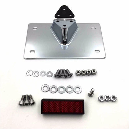 Chrome Layback License Plate Mounting Kit for Harley SuperLow XL883L (2011–2016)