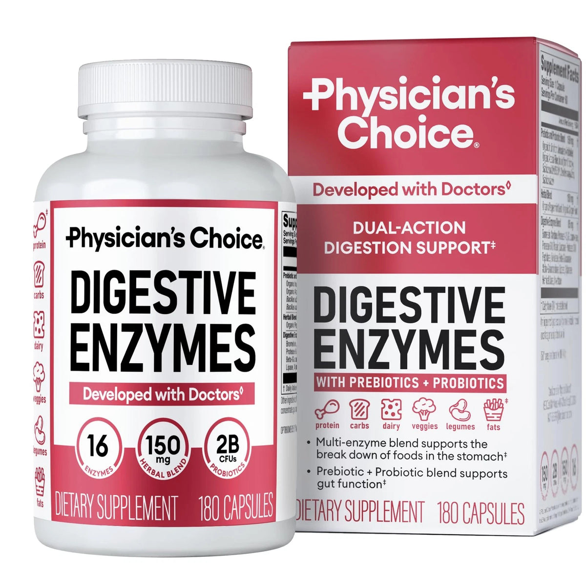 Digestive Enzymes for Bloating 180 Count (Pack of 1)