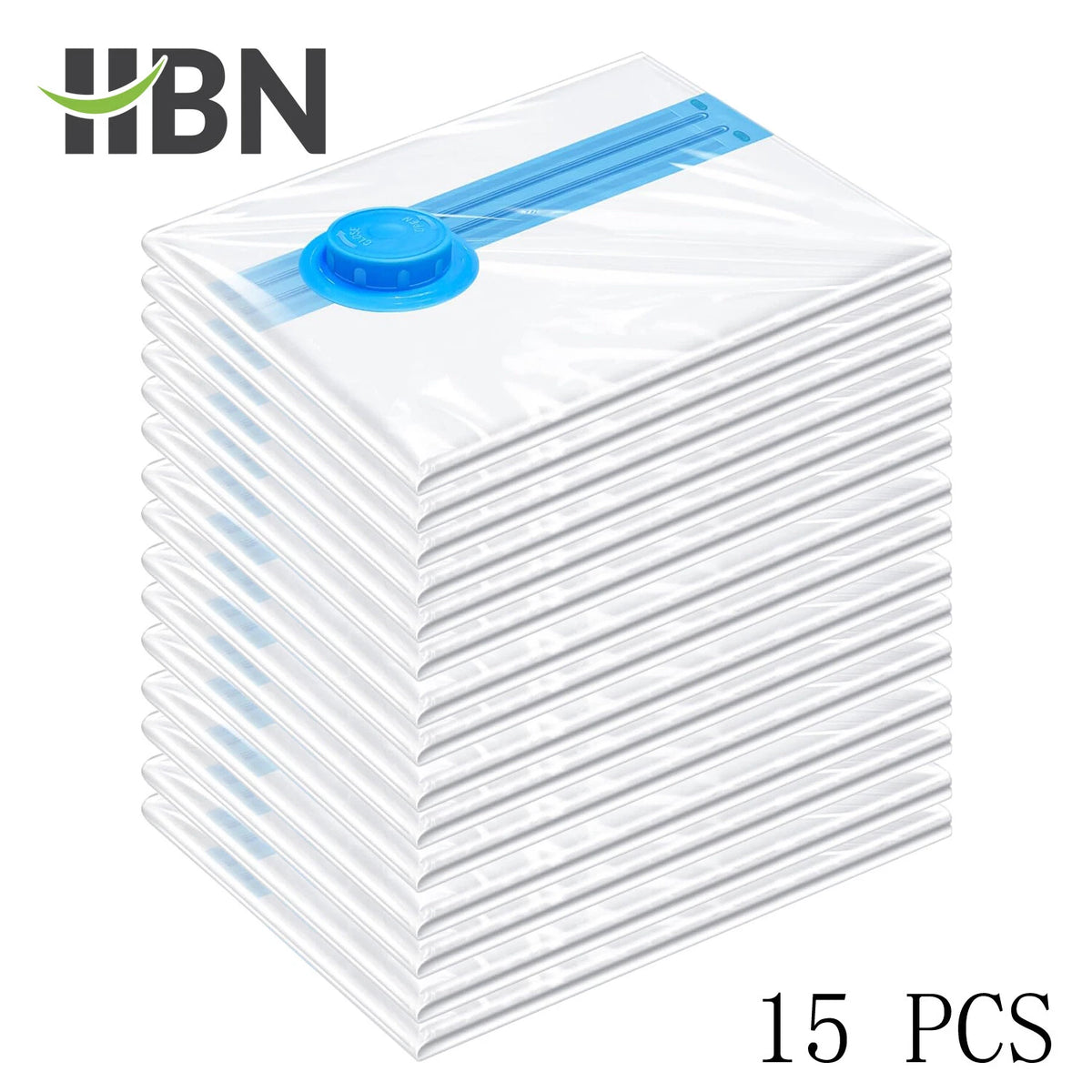 10-20 Pcs Vacuum Storage Bags with Double-Zip Seal for Space Saving
