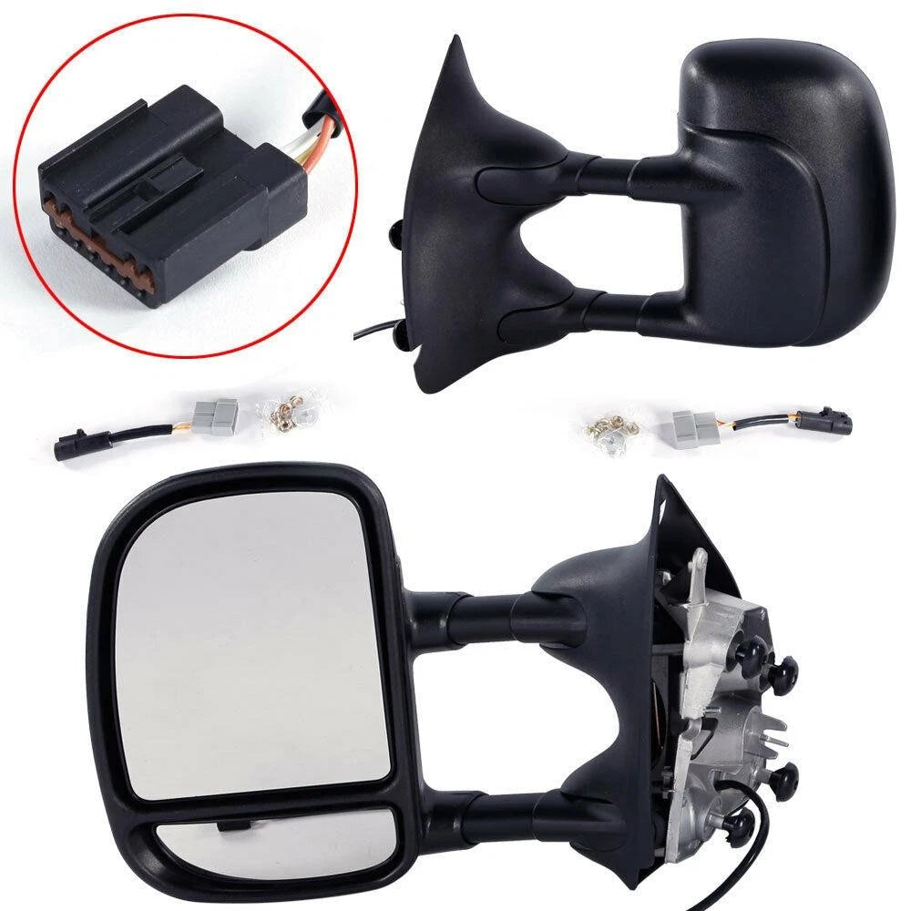Pair of Power Towing Telescoping Side Mirrors for Ford F250 Super Duty (1999–2007) - 3C3Z17683DAA, FD10EL, FD10ER
