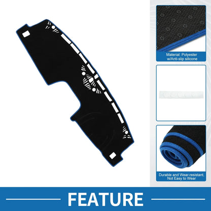 Dashboard Cover Mat for Ford Maverick (2022–2024) - Sun Protector Pad Black Blue