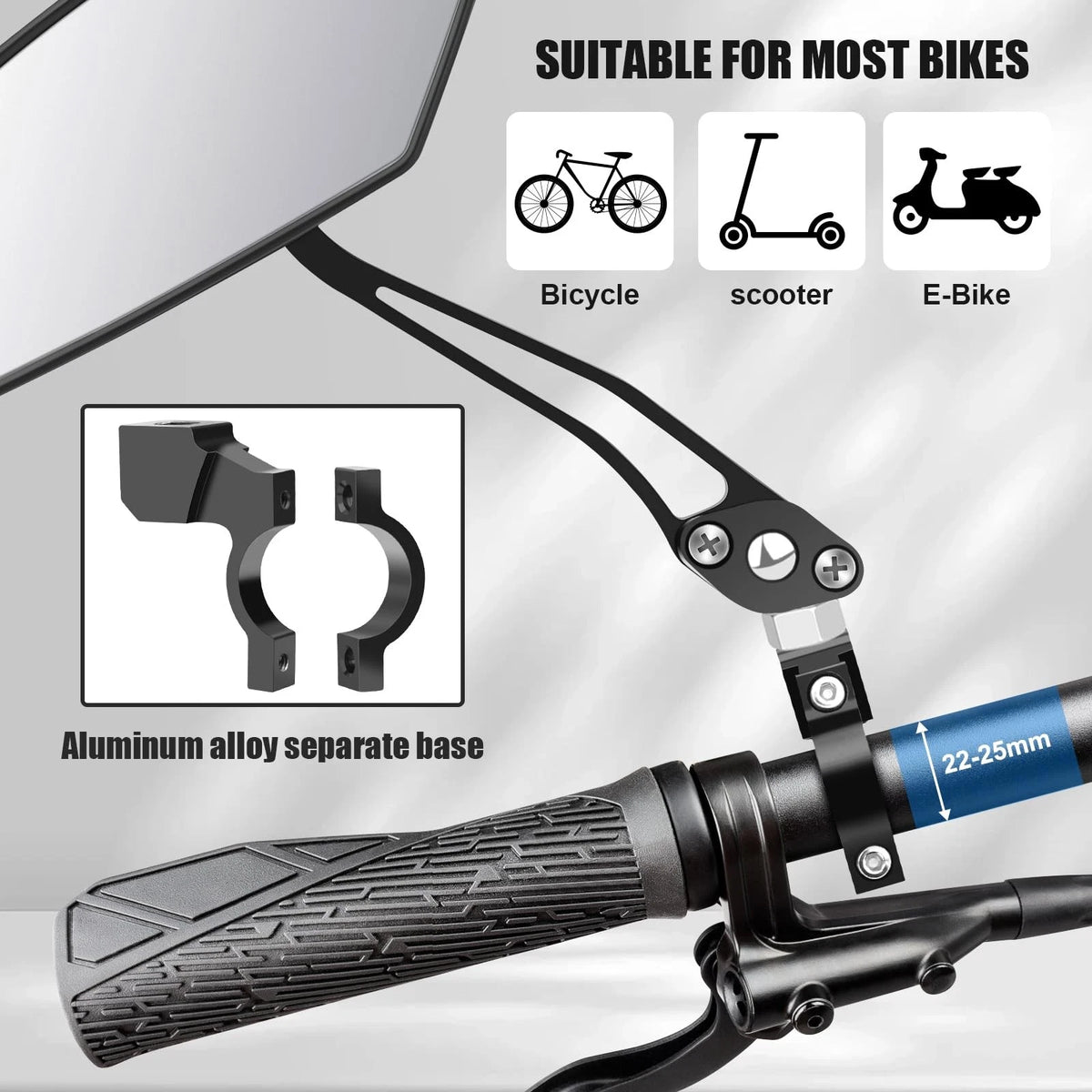 1 Pair HD Wide Angle Bike Mirrors for Motorcycles