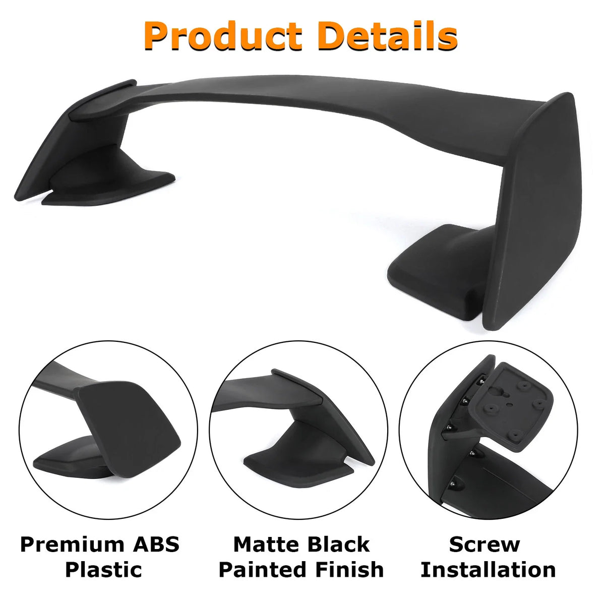 Matte Black Rear Trunk Spoiler Wing for Subaru WRX/WRX STI (2015–2021)