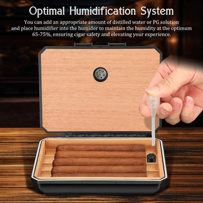 Set of 2 Travel Cigar Humidors with Cutters and Hole Punch