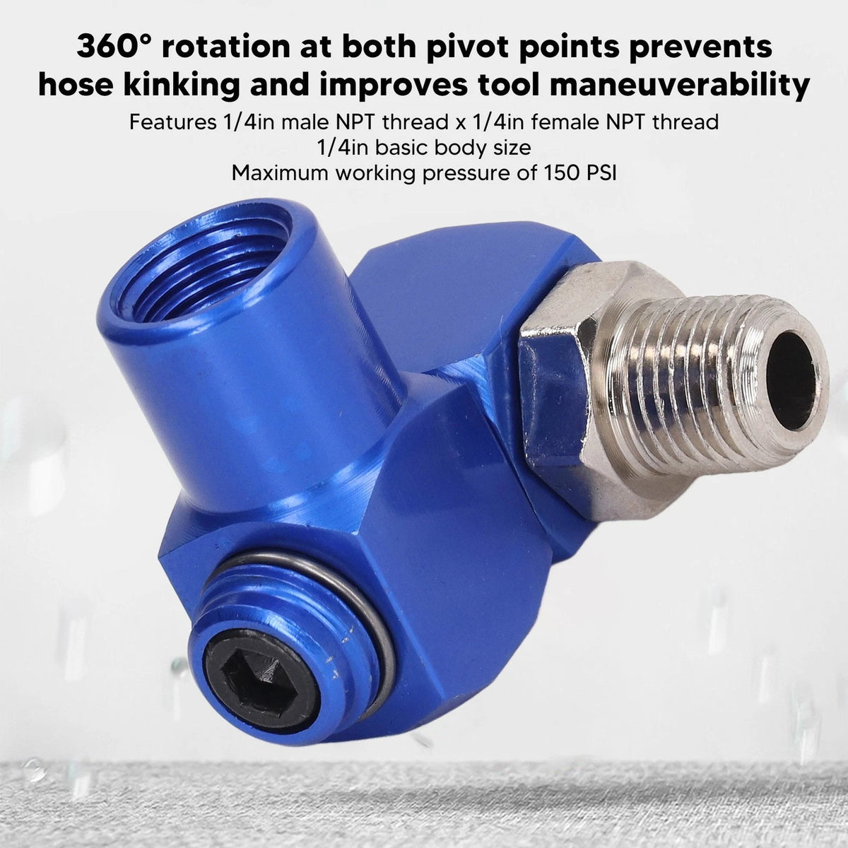 1/4" NPT 360° Swivel Air Hose Connector for Pneumatic Tools
