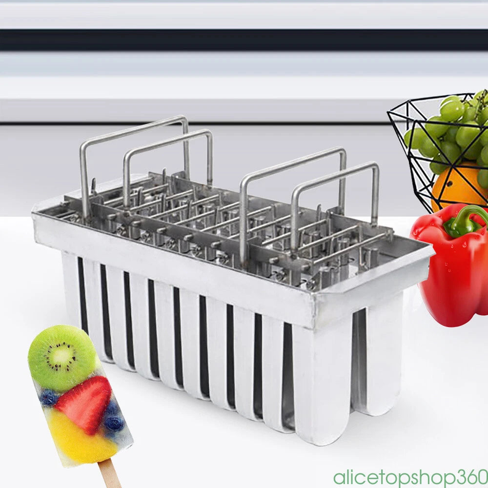 20x Stainless Steel Ice Pop Molds for Ice Cream Sticks