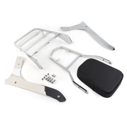 Backrest Sissy Pad & Luggage Rack for Yamaha XVS1300A Midnight V Star (2007–2015)