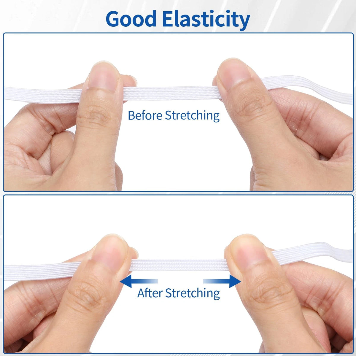 Elastic Band 1/4 Inch Wide for Sewing (10 Yards, Set of 10)