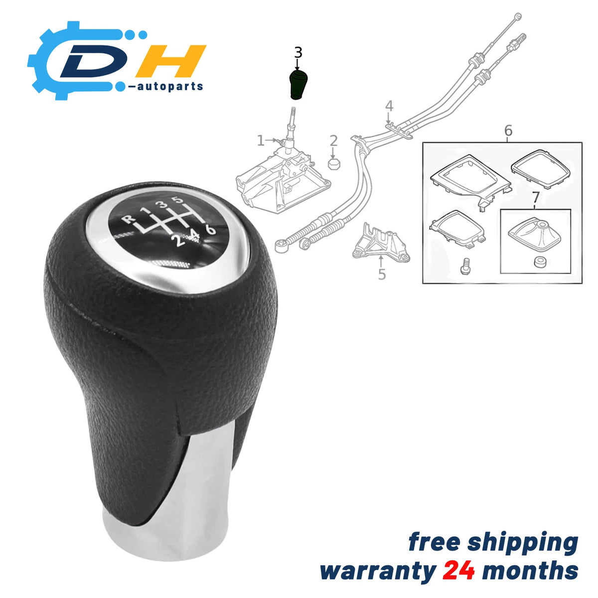 Gear Shift Knob 6-Speed for Mazda 6 CX-5 (2014–2017) KD53-46-030A