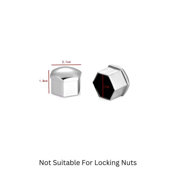 Chrome Wheel Nut Bolt Covers for Audi RS3 RS4 RS5 RS6 RS7 R8 (2012–2023)