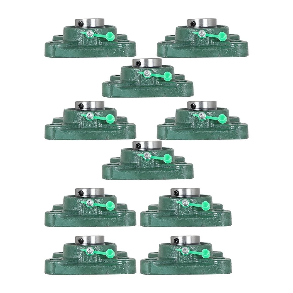 Set of 10 UCF205-16 Pillow Block Flange Bearings 1" Bore 4 Bolt