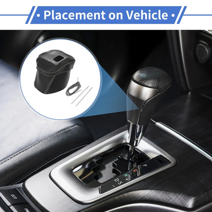 Gear Shift Knob Cover for Nissan Rogue (2021–2024) Black Grey Faux Leather
