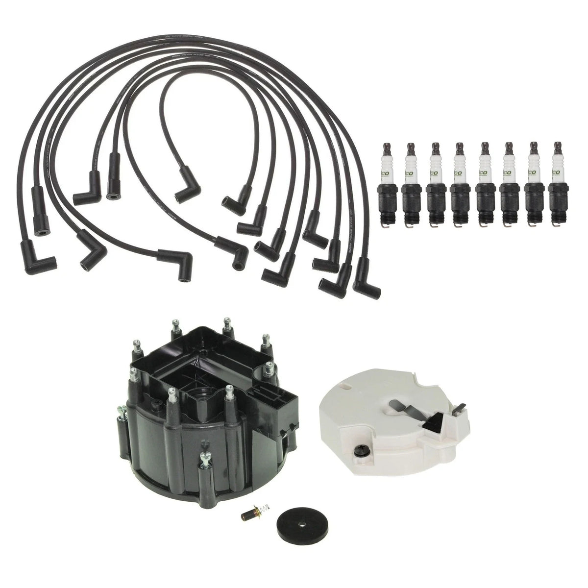 ACDelco Ignition Kit for C10 C1500 V8 (1973–1995) - Rotor, Cap, Wires, Plugs