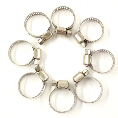 50pcs Adjustable Stainless Steel Drive Hose Clamps for Fuel Line (Universal)