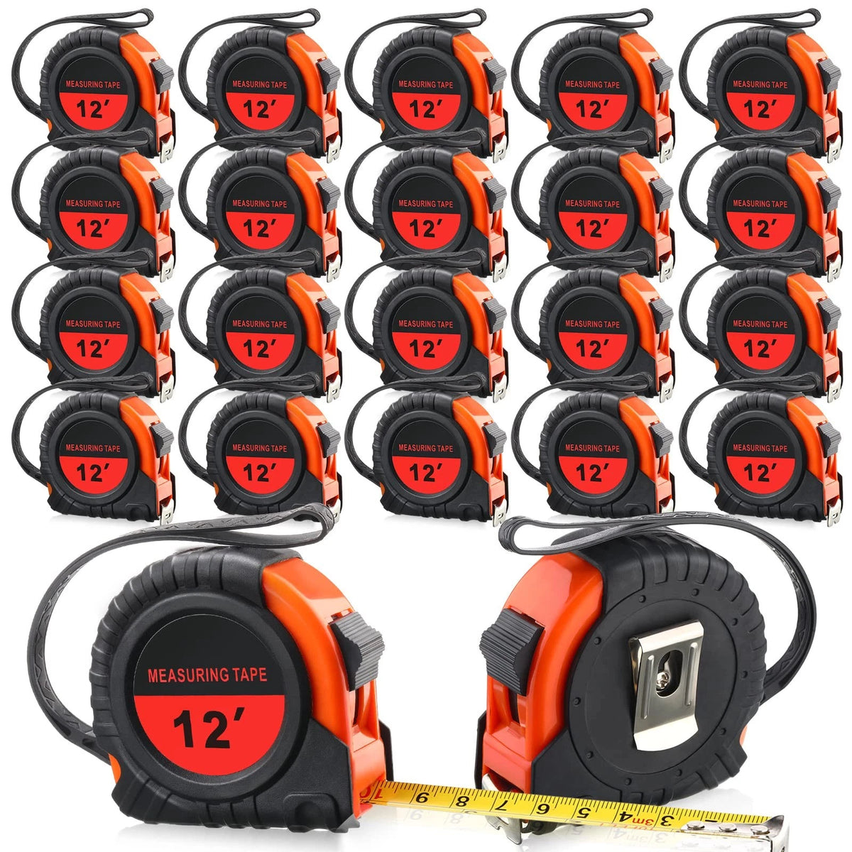 20 Pieces 12 Feet Measuring Tape Easy Read Retractable Tool Set