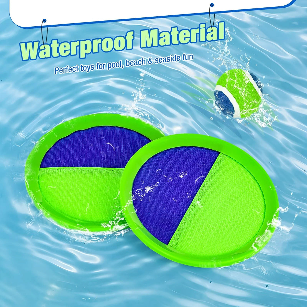 Set of 4 Sticky Toss and Catch Balls with Paddles for Kids