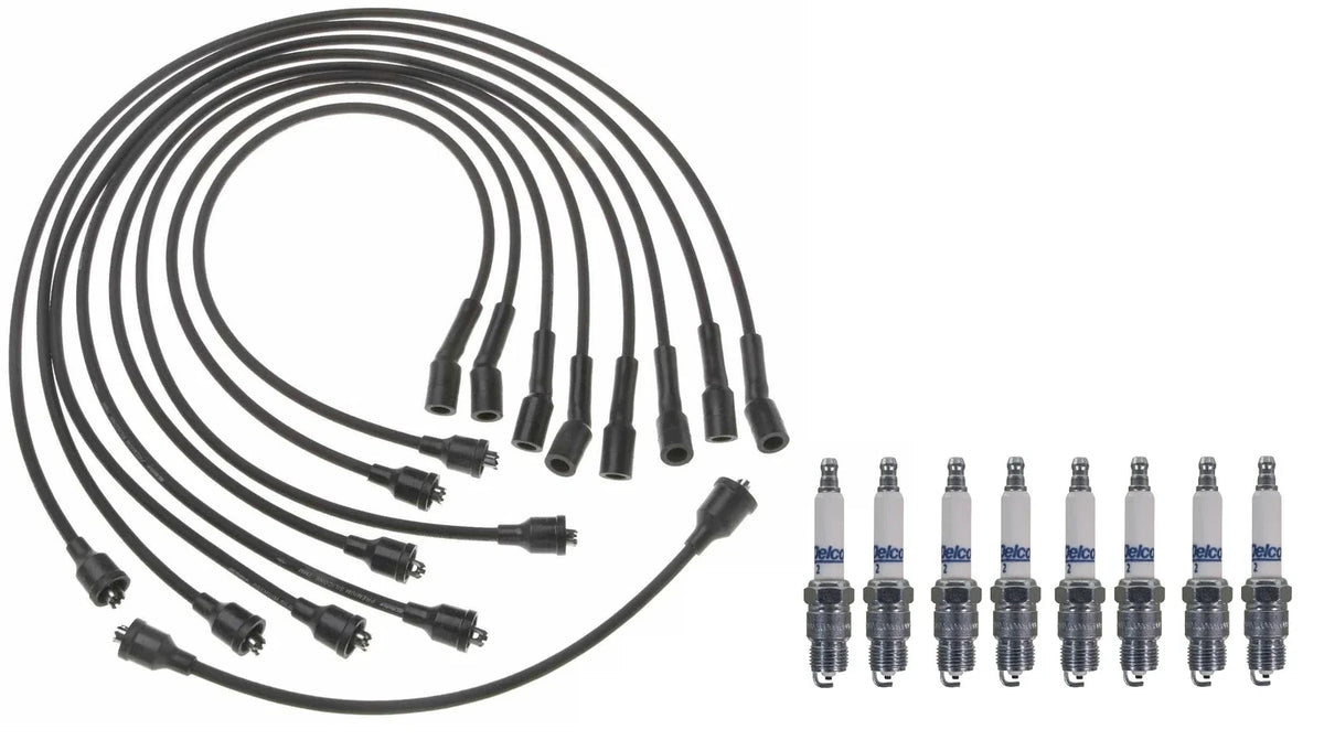 Ignition Wire Set 8 & ACDelco Spark Plugs Kit for Chevy Impala GMC