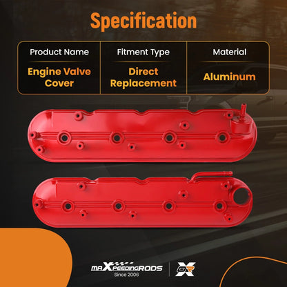 2PCS Valve Cover Set for Chevy Express Suburban GMC Yukon Cadillac (2009–2020) V8