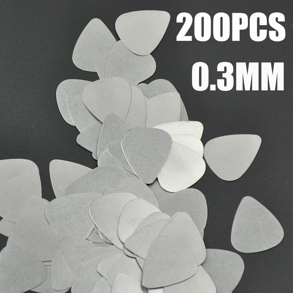 200PCS Stainless Steel Guitar Picks for Bright Sounds