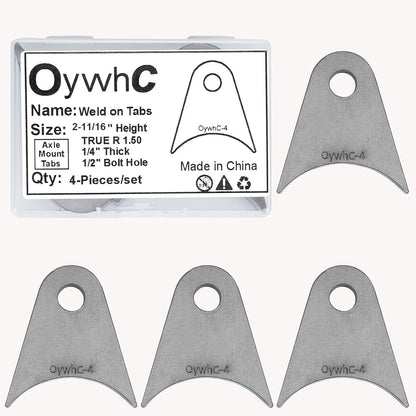 Set of 2 Weld-On Steel Shock Mounts for Universal 2 Inch Axle