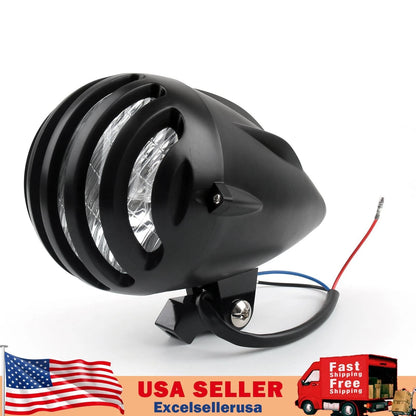 5.5" Black Bullet Headlight Lamp for Bobber Chopper (M513-B020-Black)