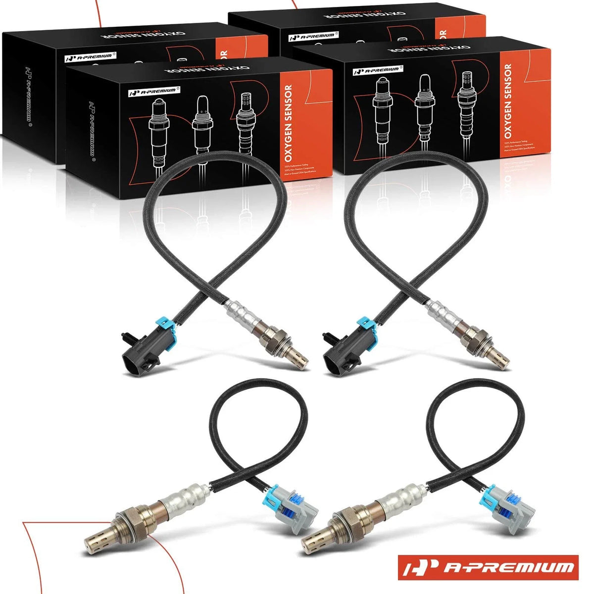 Set of 4 O2 Oxygen Sensors for Chevrolet Corvette (2005–2007)