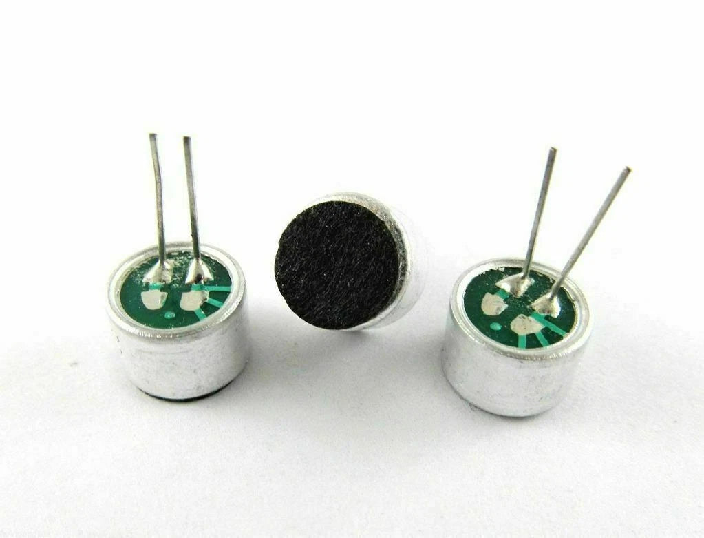 10X Electret Condenser Microphone Cylindrical High Sensitivity 9x7mm