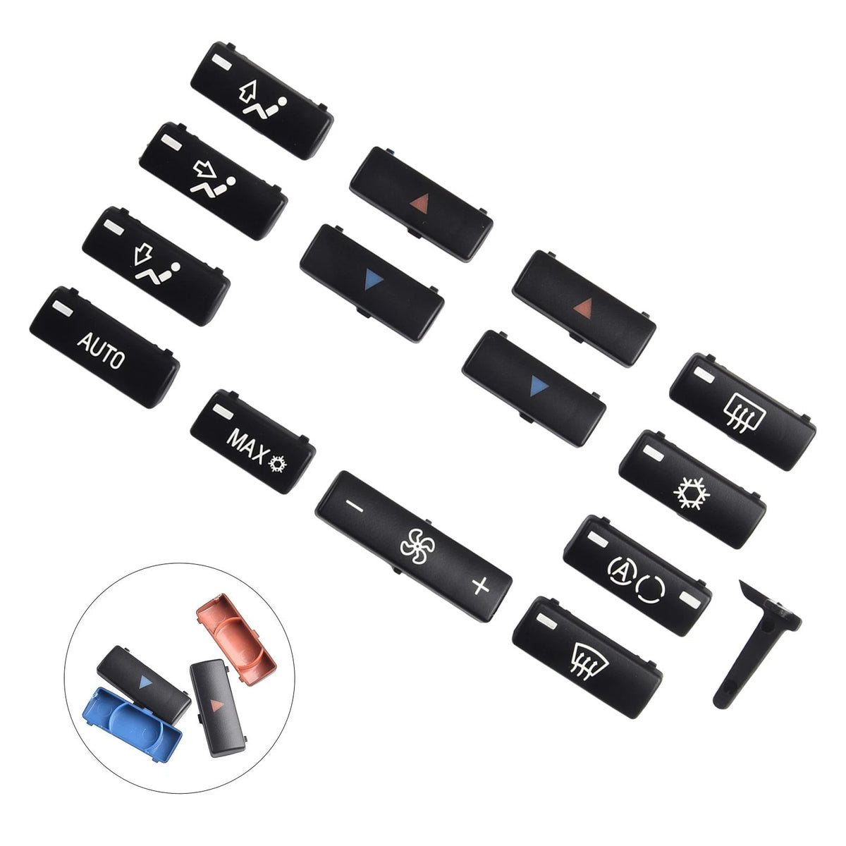 14-Piece A/C Control Panel Key Cap Set for Elegant Design Car