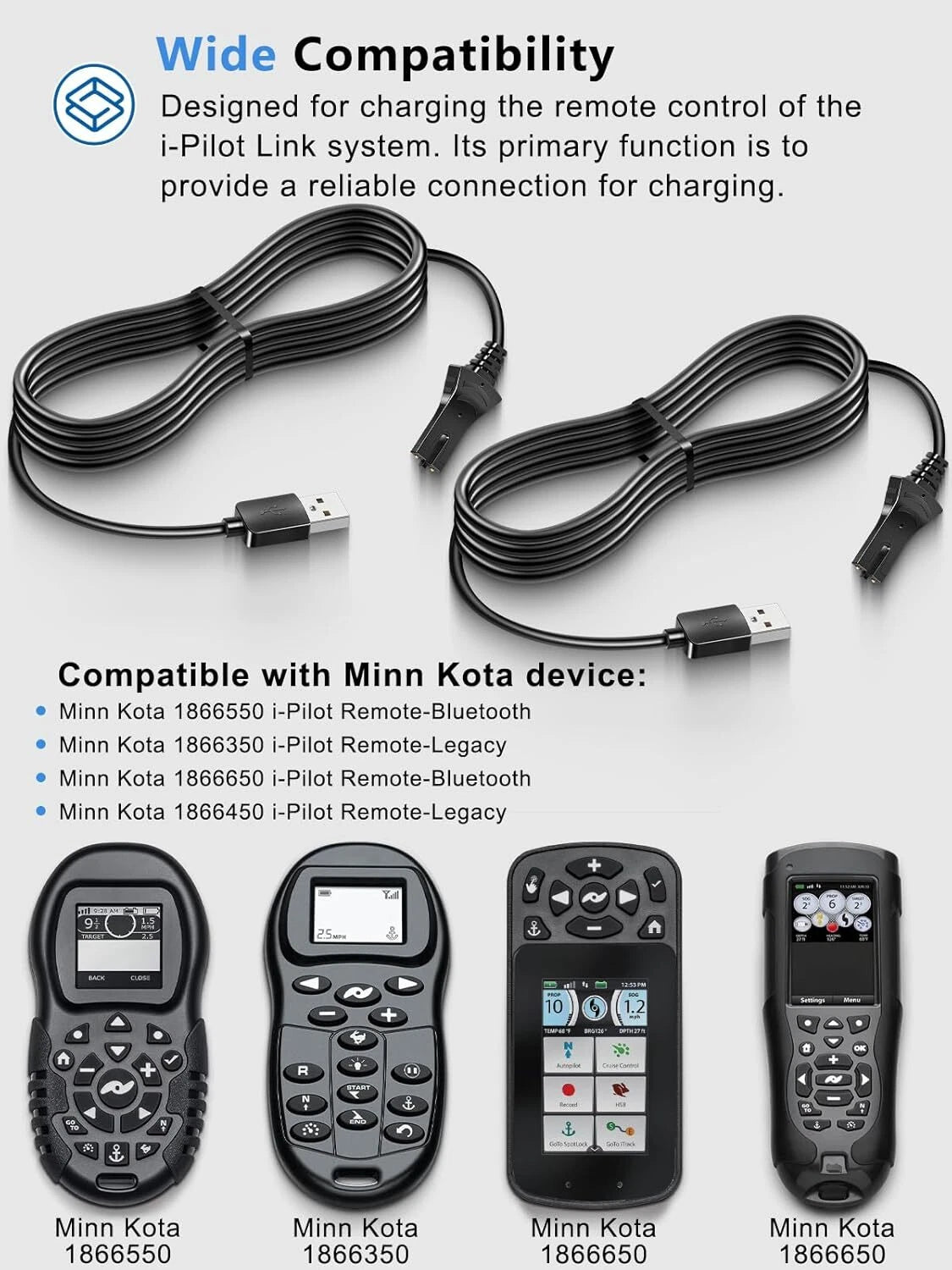 Charging Cable for Minn Kota i-Pilot Link Remote Control (1866460)