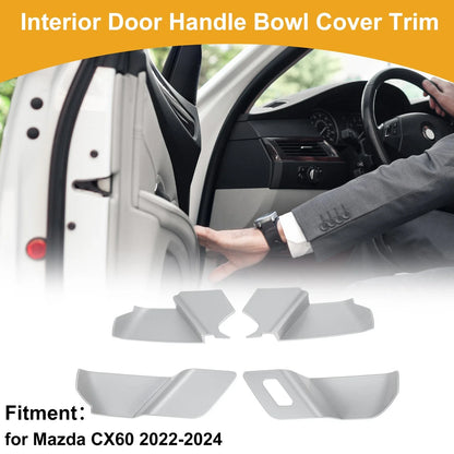 Interior Door Handle Bowl Cover Trim for Mazda CX60 (2022–2024) Silver Tone