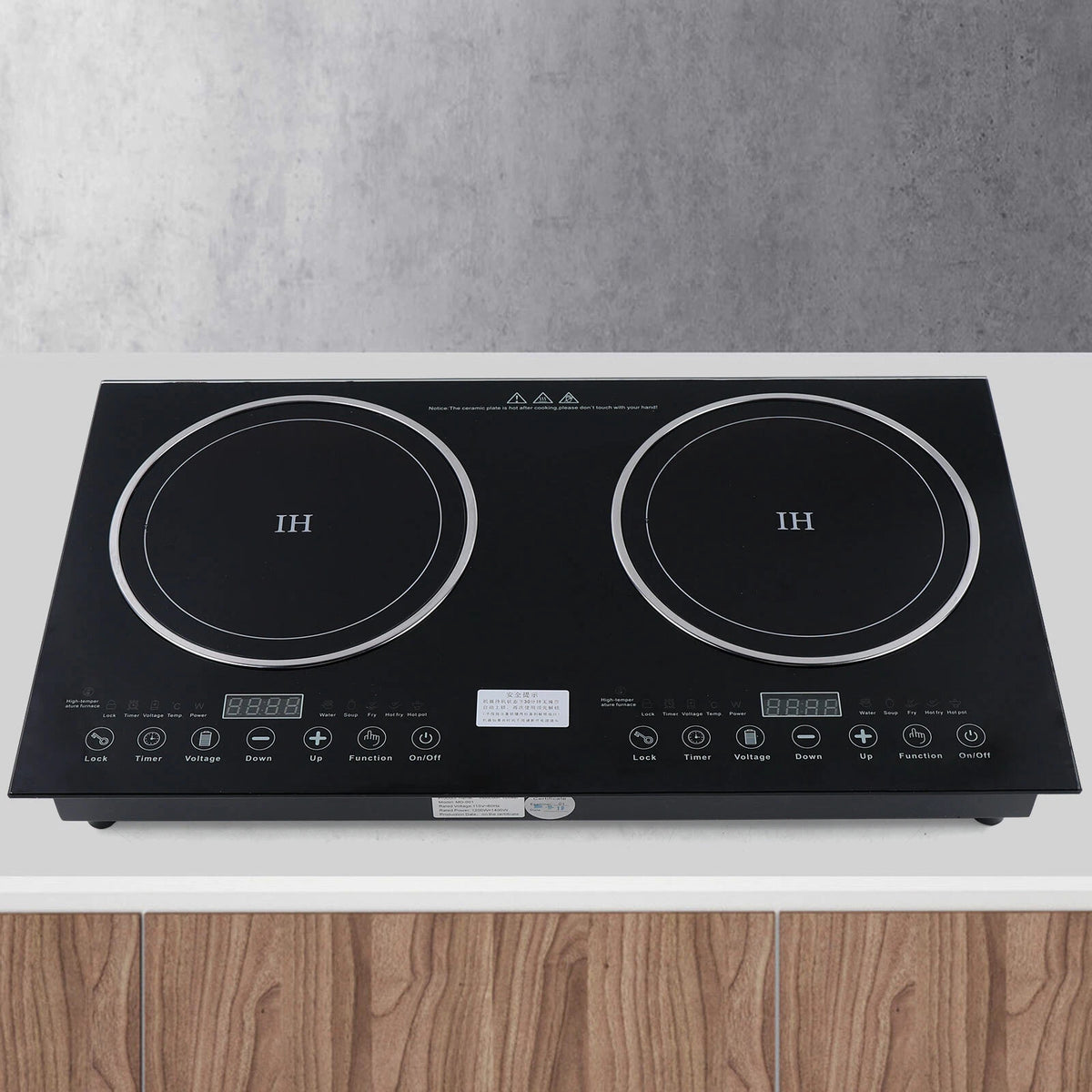 2X Electric Induction Ceramic 2-Burner Cooktop with Touch Control