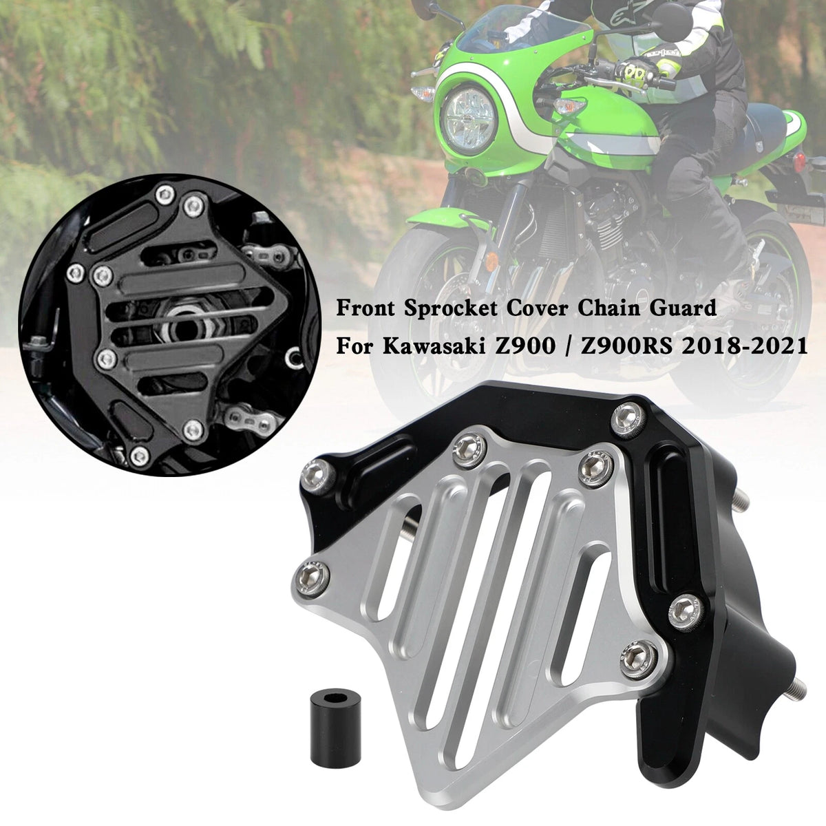 Front Sprocket Cover Chain Guard for Kawasaki Z900 Z900RS (2018–2021) CGA-140-Silver