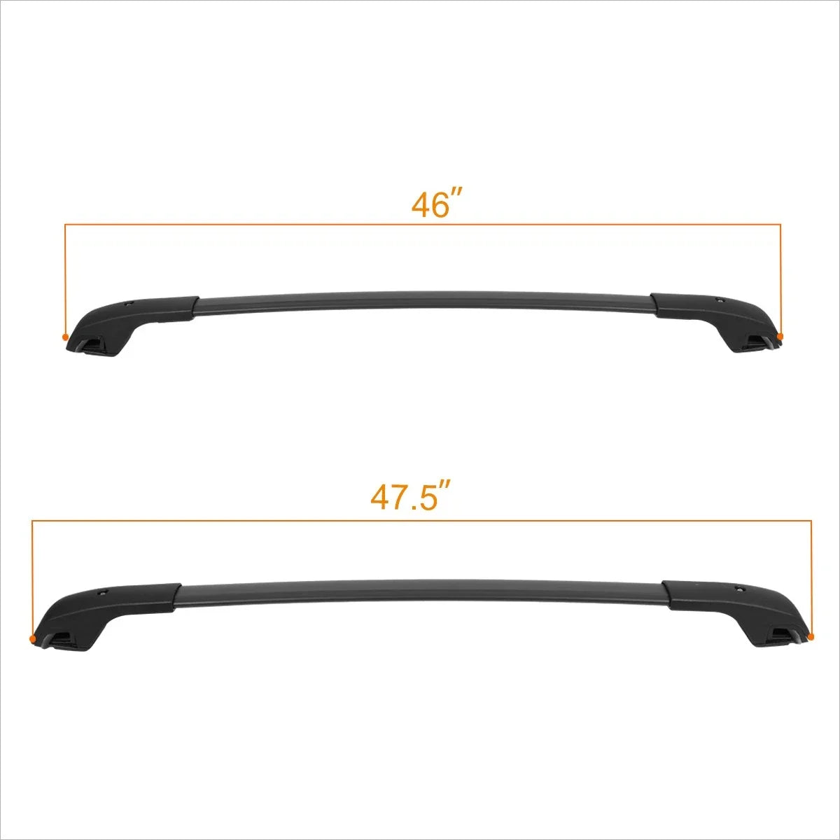 Set of 2 Aluminum Roof Rack Cross Bars for Jeep Renegade (2015–2020)