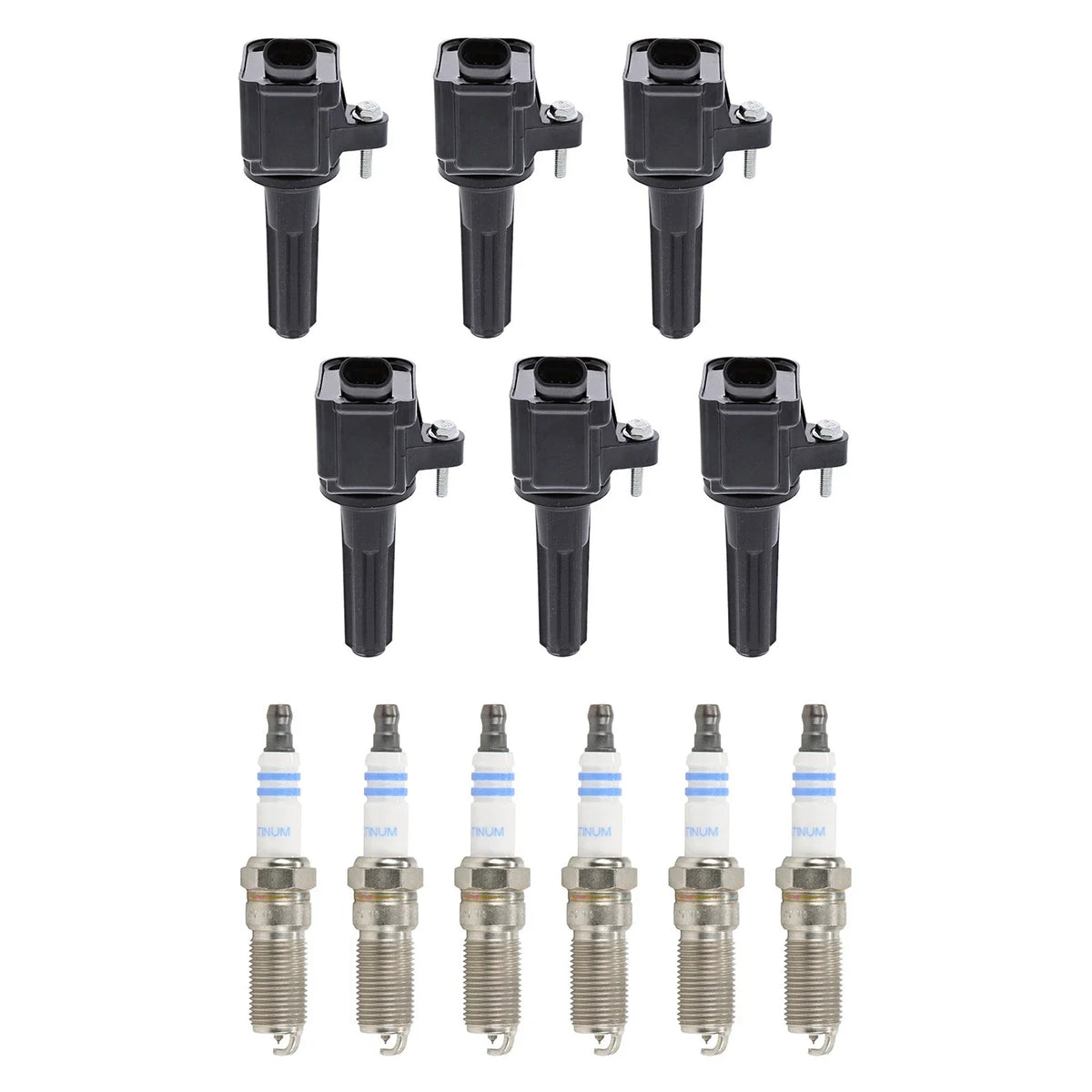 Set of 6 Ignition Coils & Spark Plugs for GMC Envoy, Rainier (2002–2009)